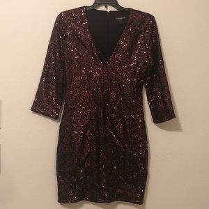 Express Red Sequin Dress
